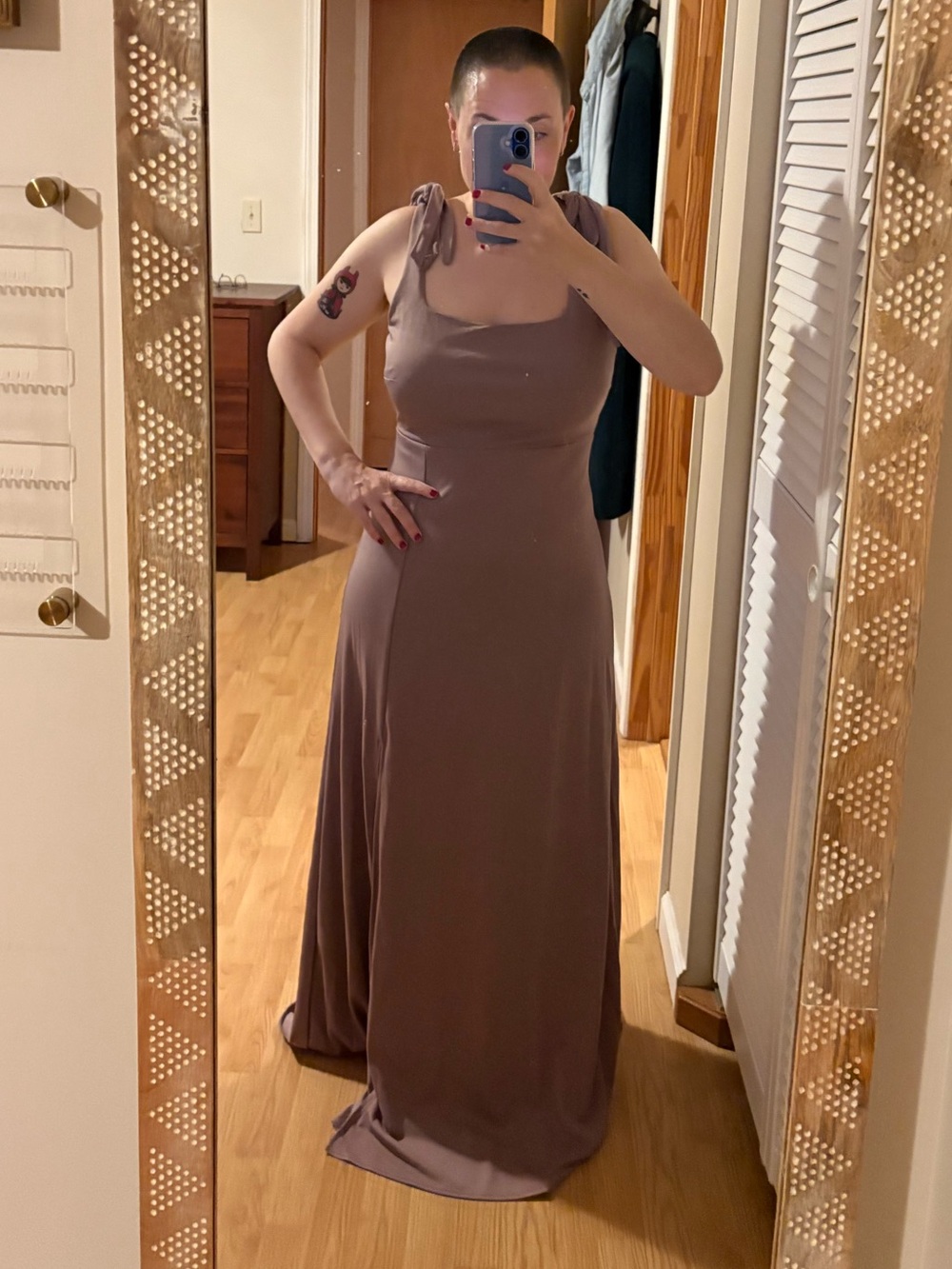 Birdy Grey Alex Convertible Dress Crepe Mulberry Formal Wedding Gala Medium